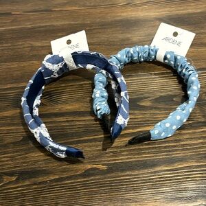 Ardene blue white print cloth covered headband new